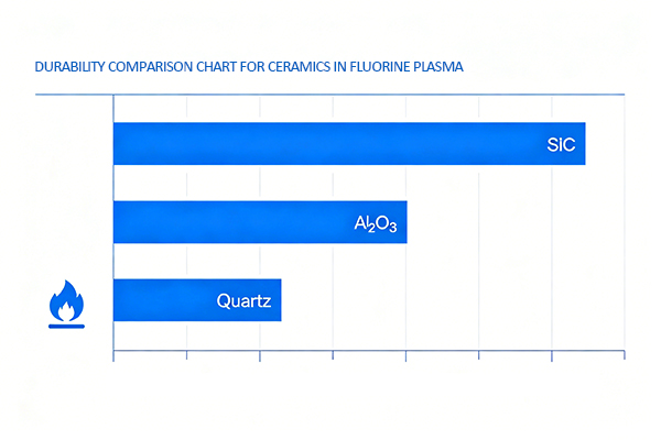 durability comparison chart for ceramics in fluorine plasma