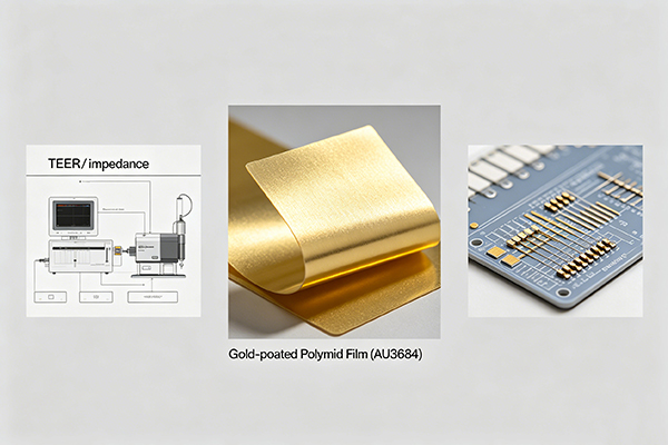 Gold-Plated Polyimide Film for TEER Impedance Measurements in Microfluidic R&D